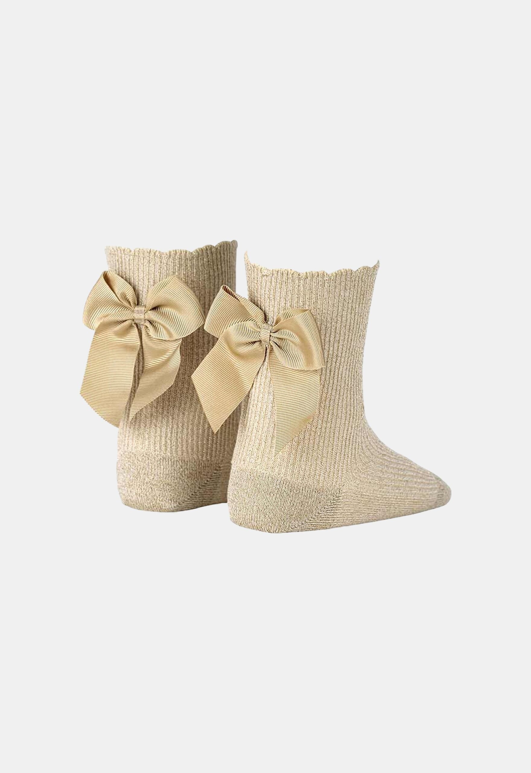 Cóndor Sokken met Metallic en Strikje ‘Goud’ (228295)