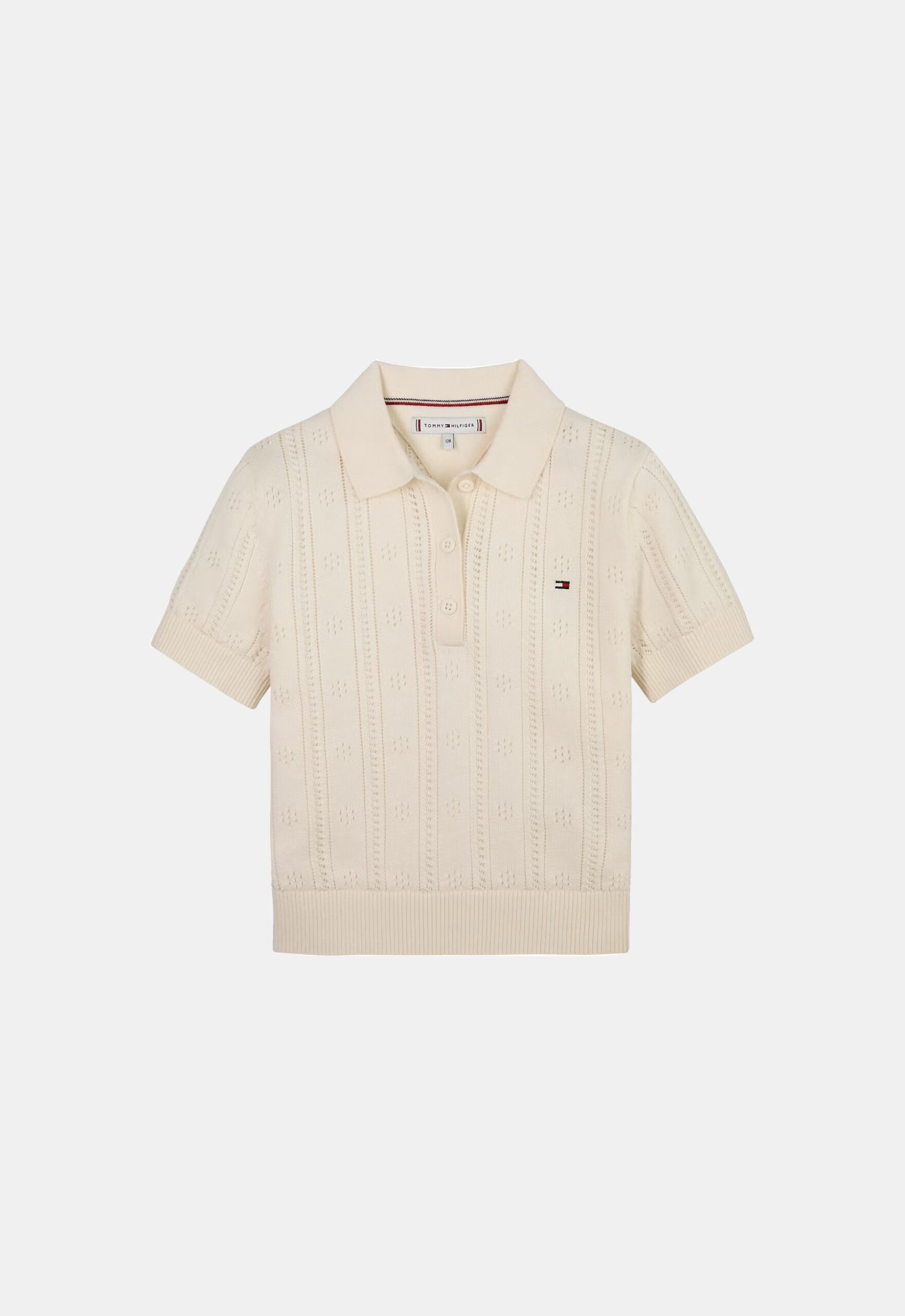 Tommy Hilfiger Pointelle Polo ‘Ivory Petal’ (229868) Tommy Hilfiger Pointelle Polo ‘Ivory Petal’ (229868)