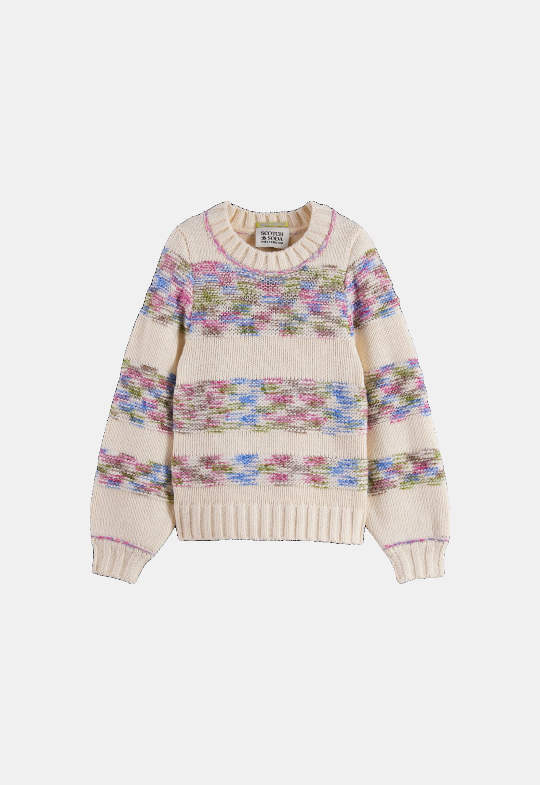 Scotch & Soda Trui ‘Multi-Color Rainbow Yarn Striped’ (235728)