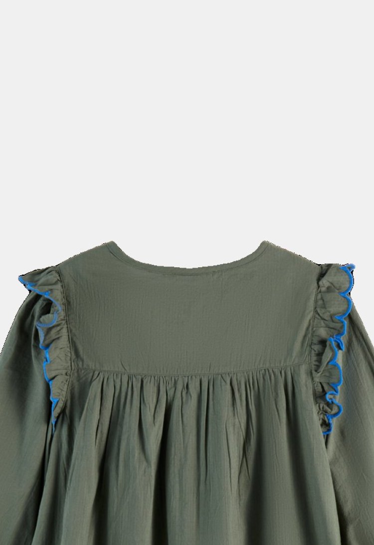 Scotch & Soda Seersucker Jurk met Borduursel (235731) Scotch & Soda Seersucker Jurk met Borduursel (235731)