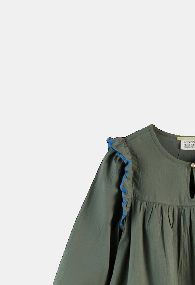 Scotch & Soda Seersucker Jurk met Borduursel (235731) Scotch & Soda Seersucker Jurk met Borduursel (235731)