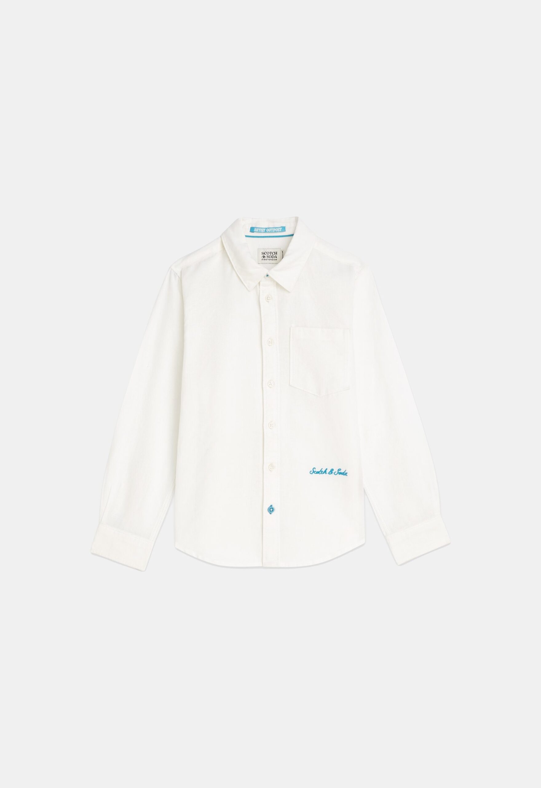 Scotch & Soda Linnen Overhemd ‘Bright White’ (235774) Scotch & Soda Linnen Overhemd ‘Bright White’ (235774)